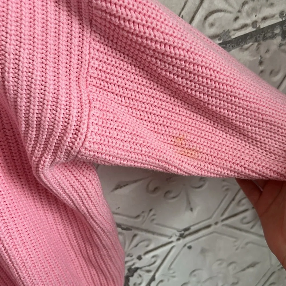 Vintage 80s Pink knit collared sweater - Picture 6 of 6